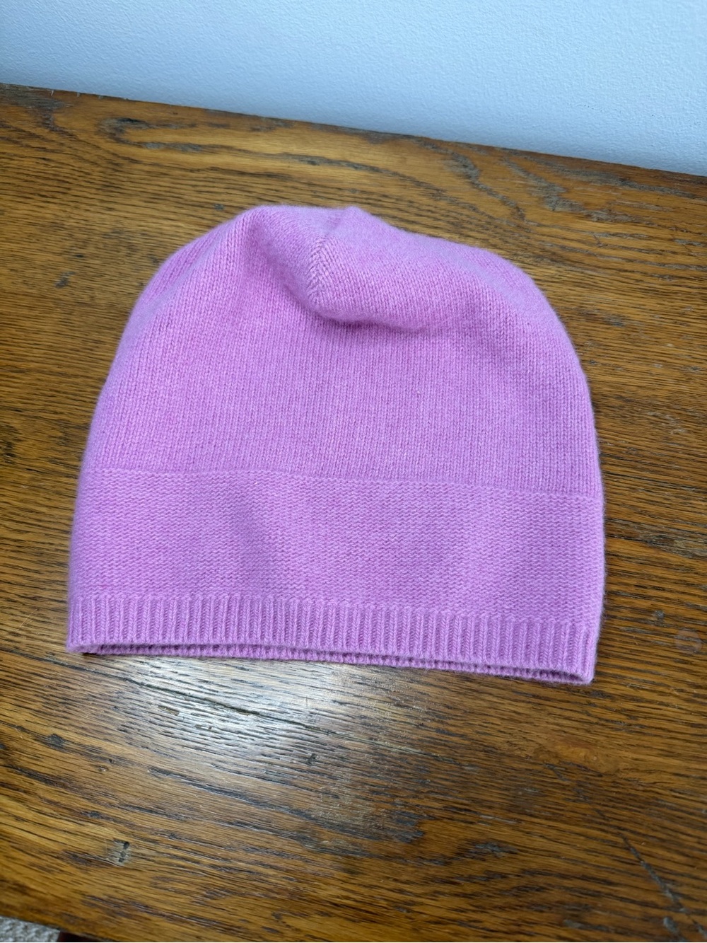 Portolano Pink Cashmere Beanie Toboggan Hat.